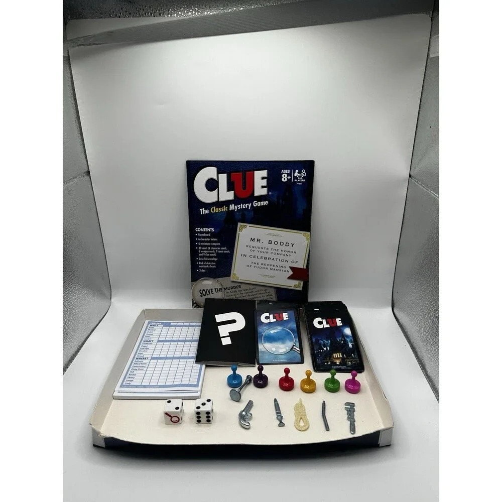 Clue The Classic Mystery Game Hasbro 2018 Complete Board Game Tudor Mansion